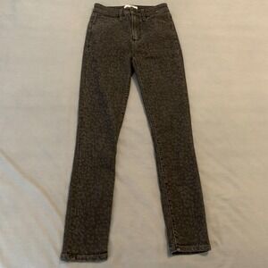 Abercrombie & Fitch High Rise Super Skinny‎ Ankle Jeans Womens 24 Gray Leopard